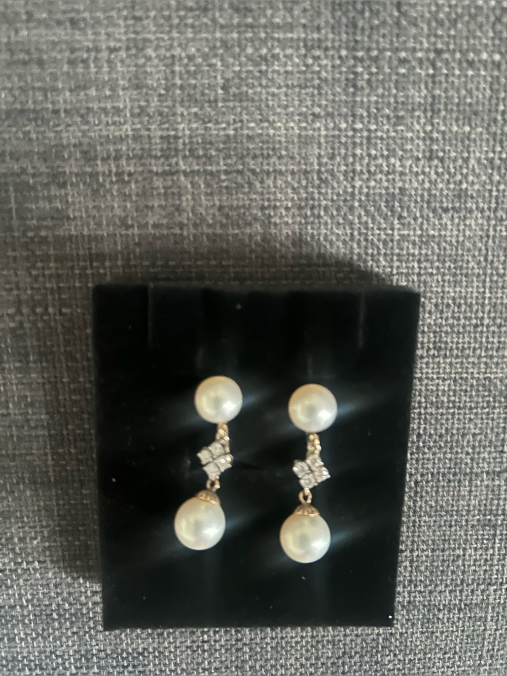 Vintage 14K Cultured Pearl & Diamond Earrings